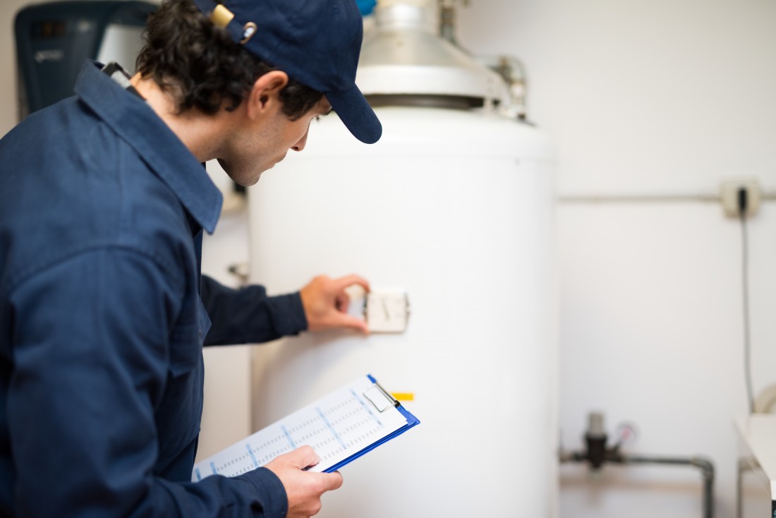 checking the water heater